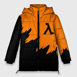 Женская зимняя куртка Half life чёрно оранжевый
