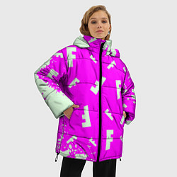 Куртка зимняя женская Fortnite pattern pink, цвет: 3D-светло-серый — фото 2