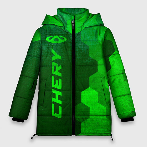 Женская зимняя куртка Chery - green gradient по-вертикали / 3D-Черный – фото 1