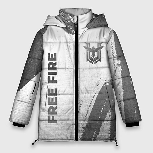 Женская зимняя куртка Free Fire - white gradient вертикально / 3D-Черный – фото 1