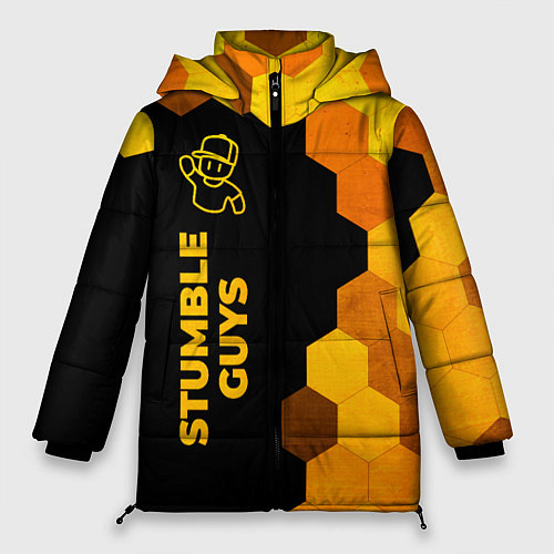 Женская зимняя куртка Stumble Guys - gold gradient по-вертикали / 3D-Черный – фото 1