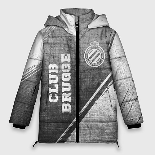 Женская зимняя куртка Club Brugge - grey gradient вертикально / 3D-Черный – фото 1