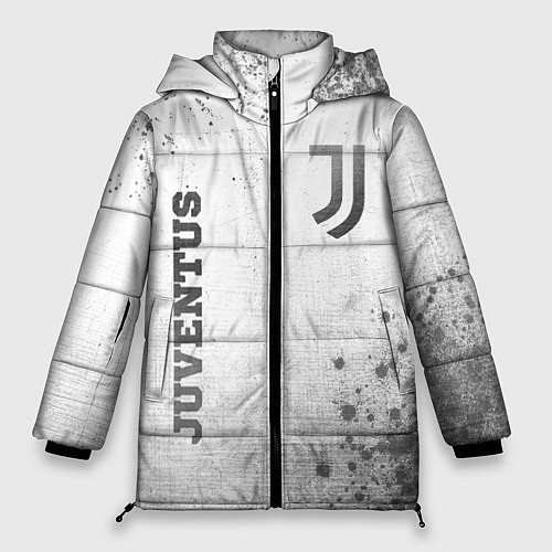 Женская зимняя куртка Juventus - white gradient вертикально / 3D-Черный – фото 1