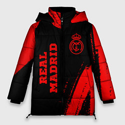 Куртка зимняя женская Real Madrid - red gradient вертикально, цвет: 3D-черный