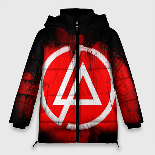 Женская зимняя куртка Linkin Park: Red style / 3D-Черный – фото 1
