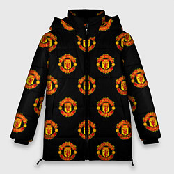 Куртка зимняя женская Manchester United Pattern, цвет: 3D-черный