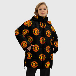 Куртка зимняя женская Manchester United Pattern, цвет: 3D-красный — фото 2