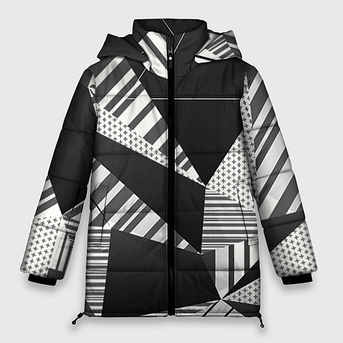 Женская зимняя куртка Геометрия / 3D-Черный – фото 1