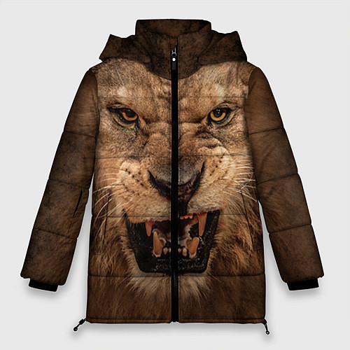 Женская зимняя куртка Взгляд льва / 3D-Красный – фото 1