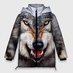 Куртка зимняя женская Взгляд волка, цвет: 3D-черный