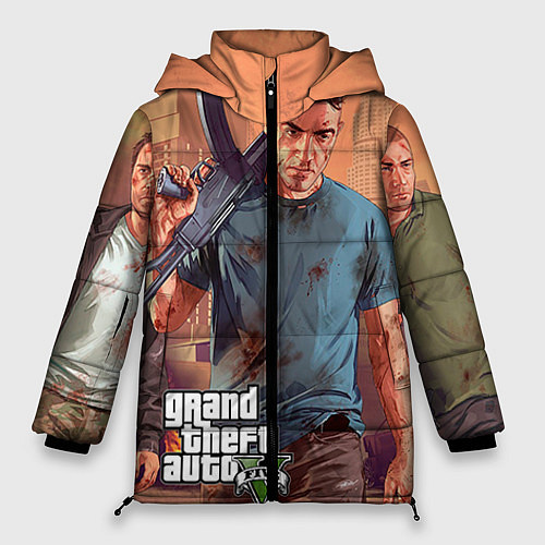 Женская зимняя куртка GTA 5: Gangsta / 3D-Черный – фото 1