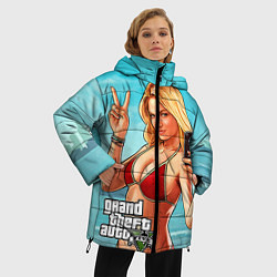 Куртка зимняя женская GTA 5: Selfie Girl, цвет: 3D-черный — фото 2