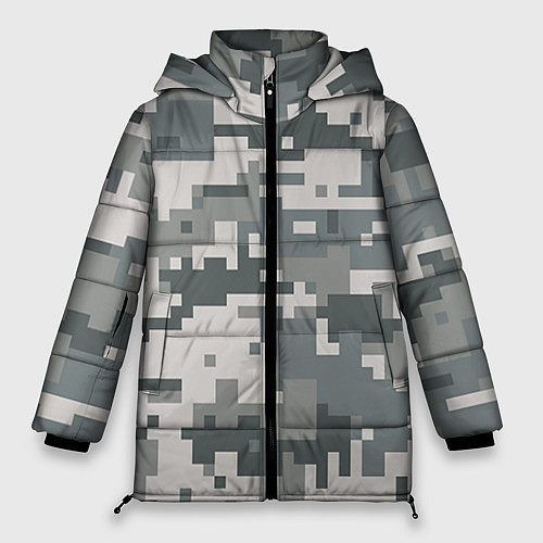 Женская зимняя куртка Камуфляж / 3D-Черный – фото 1