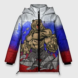 Куртка зимняя женская Русский медведь, цвет: 3D-светло-серый