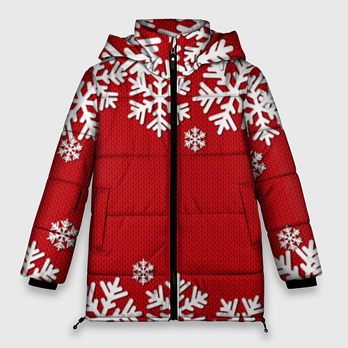 Женская зимняя куртка Снежинки / 3D-Черный – фото 1