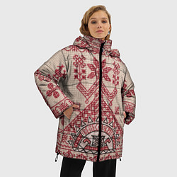 Куртка зимняя женская Вышивка, цвет: 3D-черный — фото 2