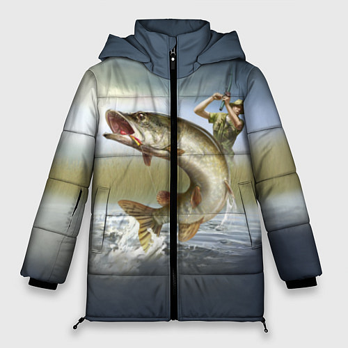 Женская зимняя куртка Дерзская щука / 3D-Светло-серый – фото 1