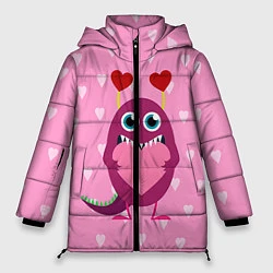 Куртка зимняя женская Чудик с сердцем, цвет: 3D-черный
