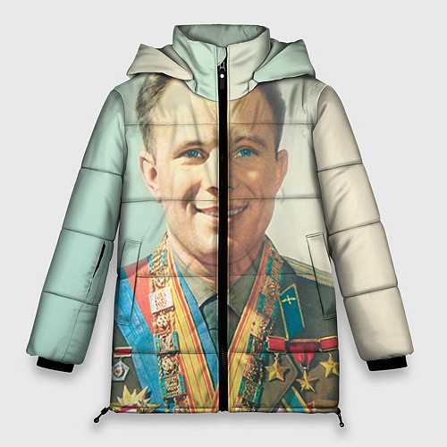Женская зимняя куртка Гагарин в орденах / 3D-Черный – фото 1