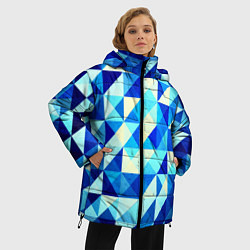 Куртка зимняя женская Синяя геометрия, цвет: 3D-черный — фото 2