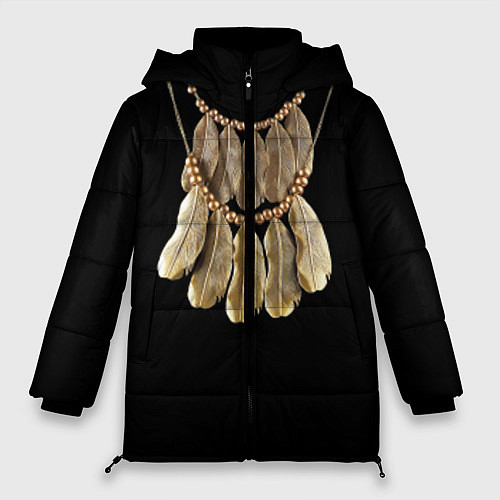Женская зимняя куртка Золотые перья / 3D-Черный – фото 1