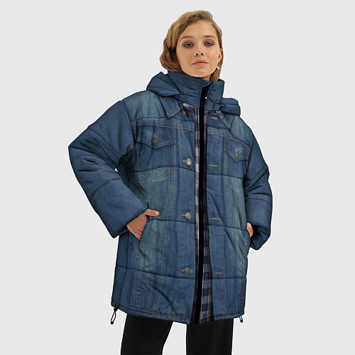Женская зимняя куртка Джинсовка / 3D-Светло-серый – фото 3