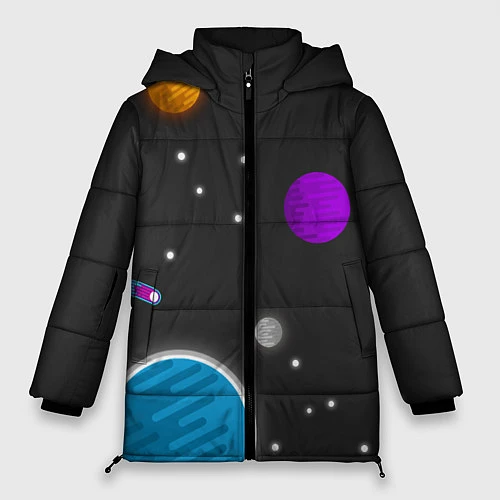 Женская зимняя куртка Космос / 3D-Черный – фото 1