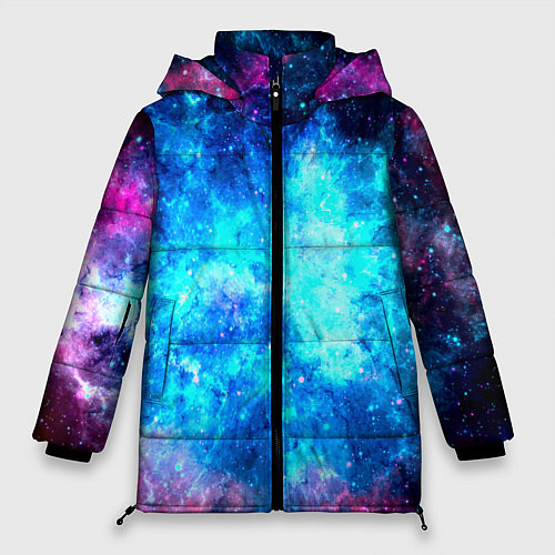 Женская зимняя куртка Голубая вселенная / 3D-Черный – фото 1