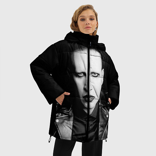 Женская зимняя куртка Мэрилин Мэнсон / 3D-Светло-серый – фото 3