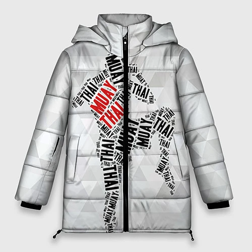 Женская зимняя куртка Muay thai Words / 3D-Светло-серый – фото 1