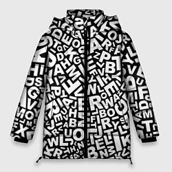 Куртка зимняя женская Английский алфавит, цвет: 3D-черный