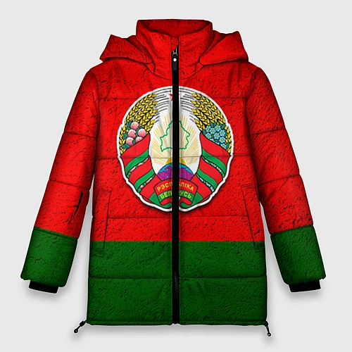 Женская зимняя куртка Герб Беларуси / 3D-Черный – фото 1