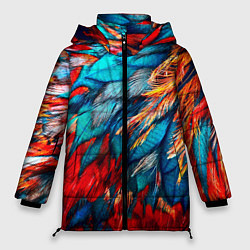 Куртка зимняя женская Перья, цвет: 3D-черный