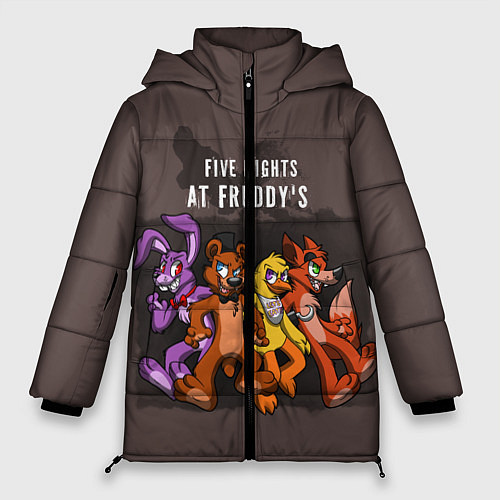 Женская зимняя куртка Five Nights At Freddy's / 3D-Красный – фото 1