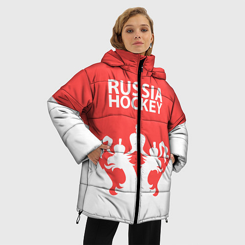 Женская зимняя куртка Russia Hockey / 3D-Светло-серый – фото 3