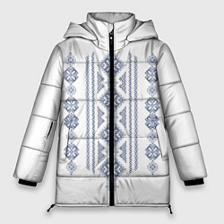 Куртка зимняя женская Вышивка 24, цвет: 3D-черный