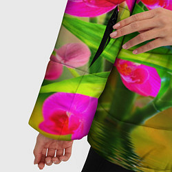 Куртка зимняя женская Цветы, цвет: 3D-черный — фото 2