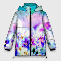 Куртка зимняя женская Цветочное поле, цвет: 3D-черный