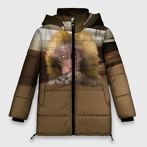 Женская зимняя куртка Мартышка / 3D-Черный – фото 1