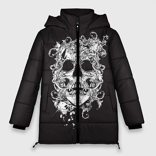 Женская зимняя куртка Череп / 3D-Черный – фото 1