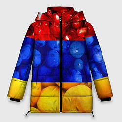 Куртка зимняя женская Флаг Армении, цвет: 3D-черный
