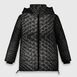 Куртка зимняя женская Черная кожа, цвет: 3D-черный
