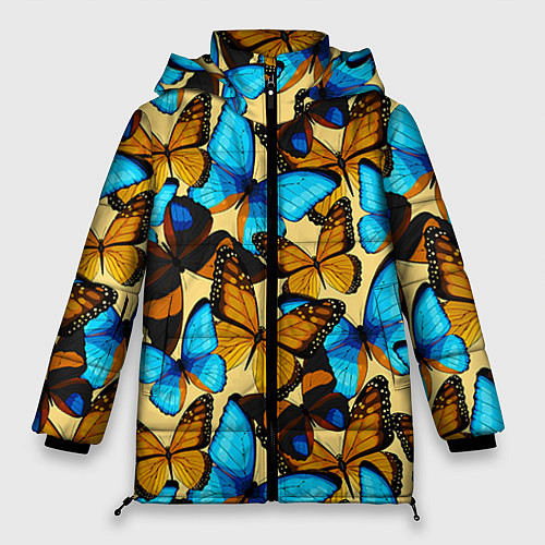 Женская зимняя куртка Бабочки / 3D-Черный – фото 1