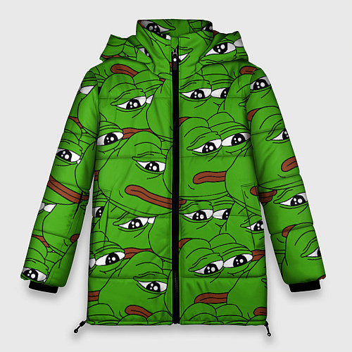 Женская зимняя куртка Sad frogs / 3D-Черный – фото 1