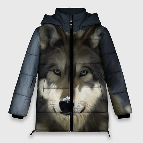 Женская зимняя куртка Зимний волк / 3D-Красный – фото 1