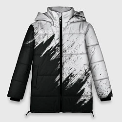 Куртка зимняя женская Черно-белый разрыв, цвет: 3D-черный
