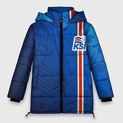 Куртка зимняя женская Сборная Исландии по футболу, цвет: 3D-черный