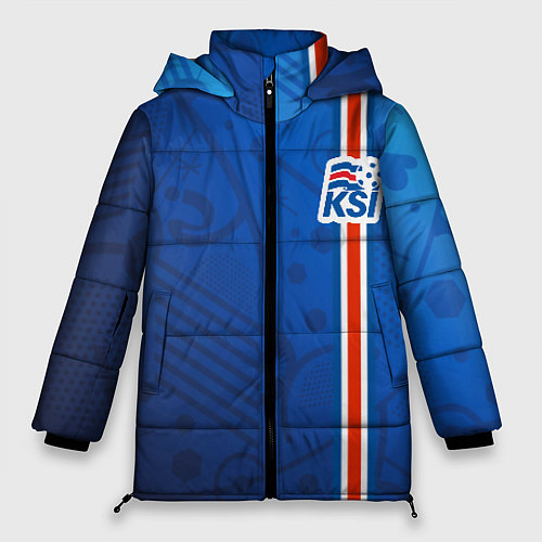 Женская зимняя куртка Сборная Исландии по футболу / 3D-Черный – фото 1