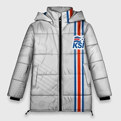 Куртка зимняя женская Сборная Исландии по футболу, цвет: 3D-красный