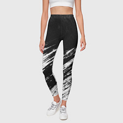 Леггинсы женские Белый и черный, цвет: 3D-принт — фото 2